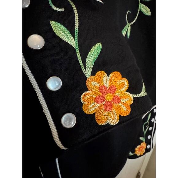 Retro Panhandle Slim Crochet Floral Embroidered Western Shirt XL - Picture 6 of 11